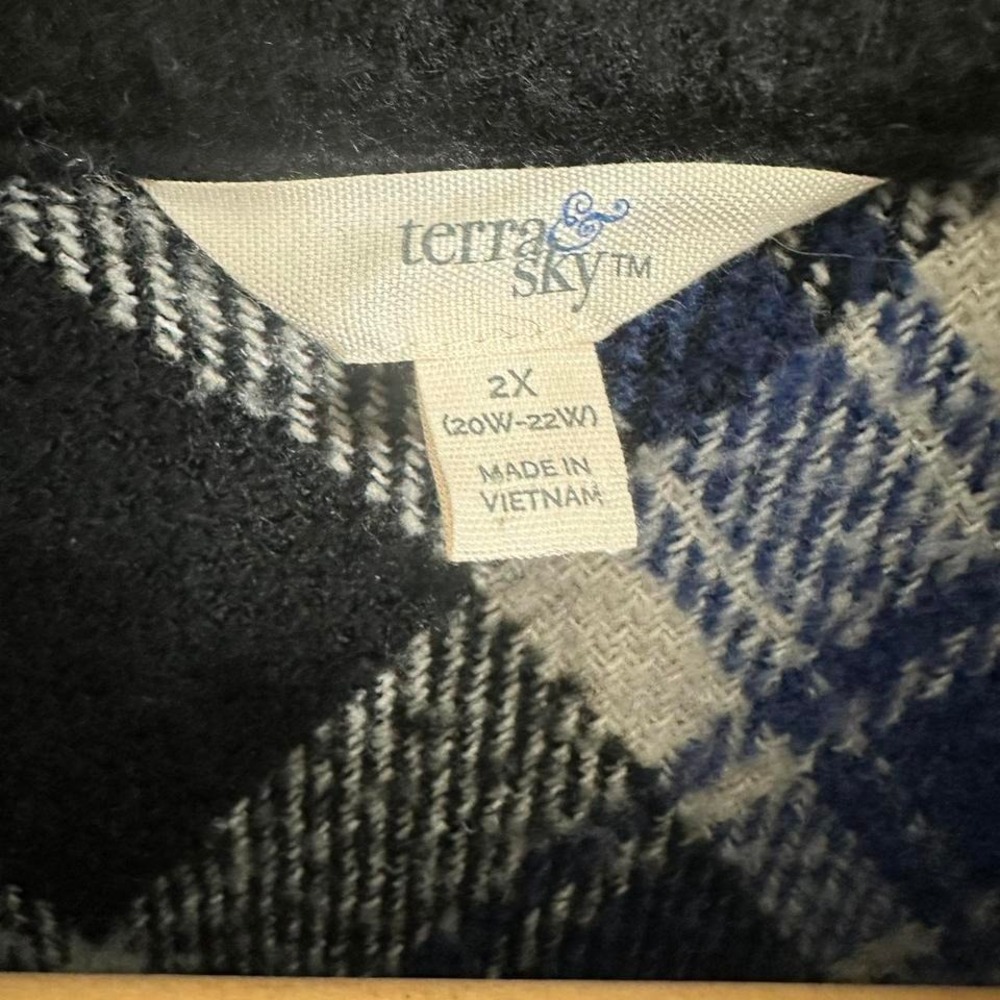oversized plaid flannel button-up jacket with fleece lining Woman's 2XL #grunge - Picture 5 of 6